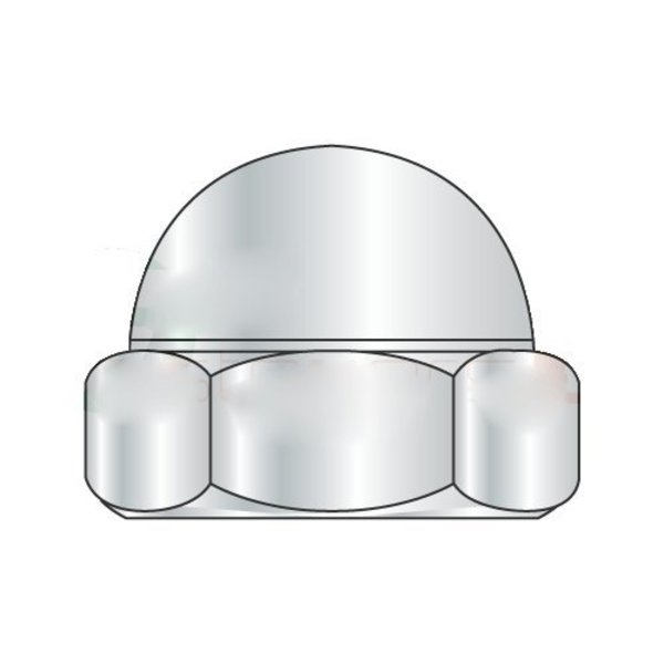 Newport Fasteners Low Crown Acorn Nut, #10-24, Steel, Nickel Plated, 0.291 in H, 2000 PK 695127